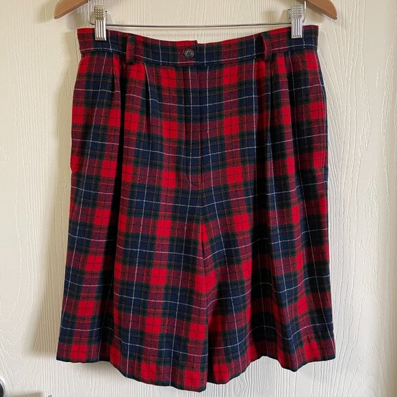 Vintage Pendleton Xmas Check Plaid Wool Shorts | Size Large - Picture 4 of 10